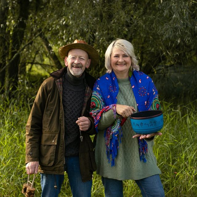 Margot Usher and Robbie Usher conducting outside therapy