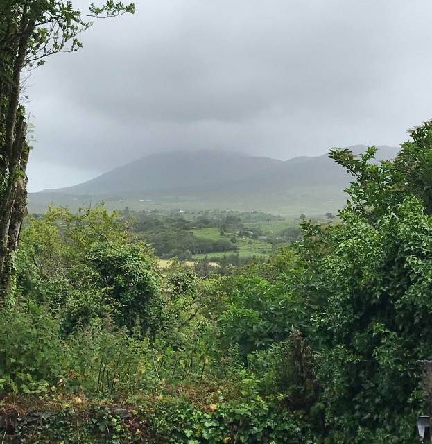 beautiful view of raining hitting a mountain
